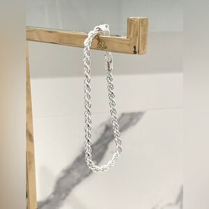Sterling Silver 925 Braided Bracelet Made in Italy
